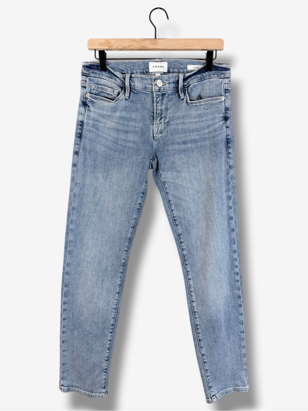 FRAME Le Garçon Jeans 26 Galeston Light Wash Slim Boyfriend Straight Stretch